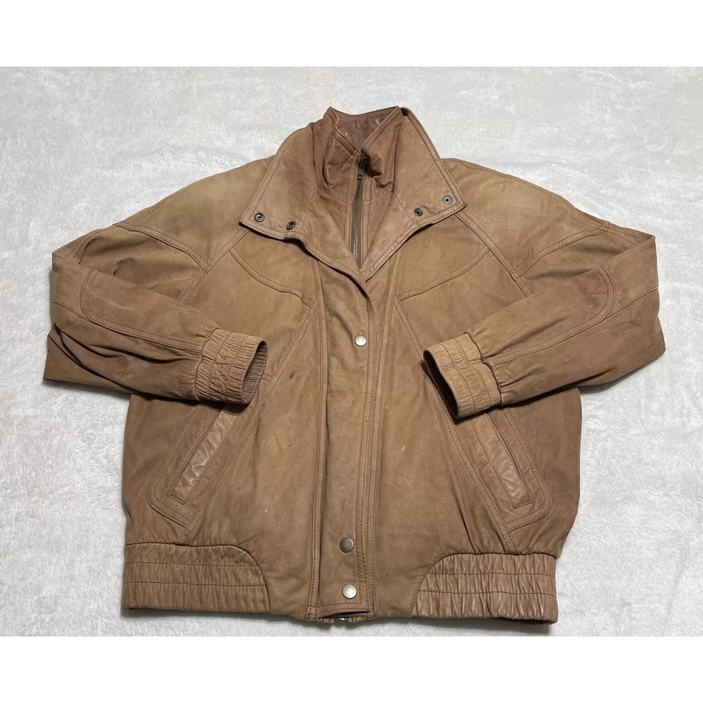 Wilsons Leather Jacket Mens Small Brown Adventure Bound Bomber Indiana Jones